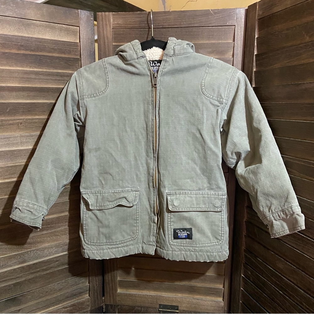 Walls Kids Olive Green Hooded Work Jacket